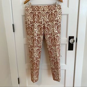 LOFT Dusty Rose & Silver Intaglio Low Rise Trouser